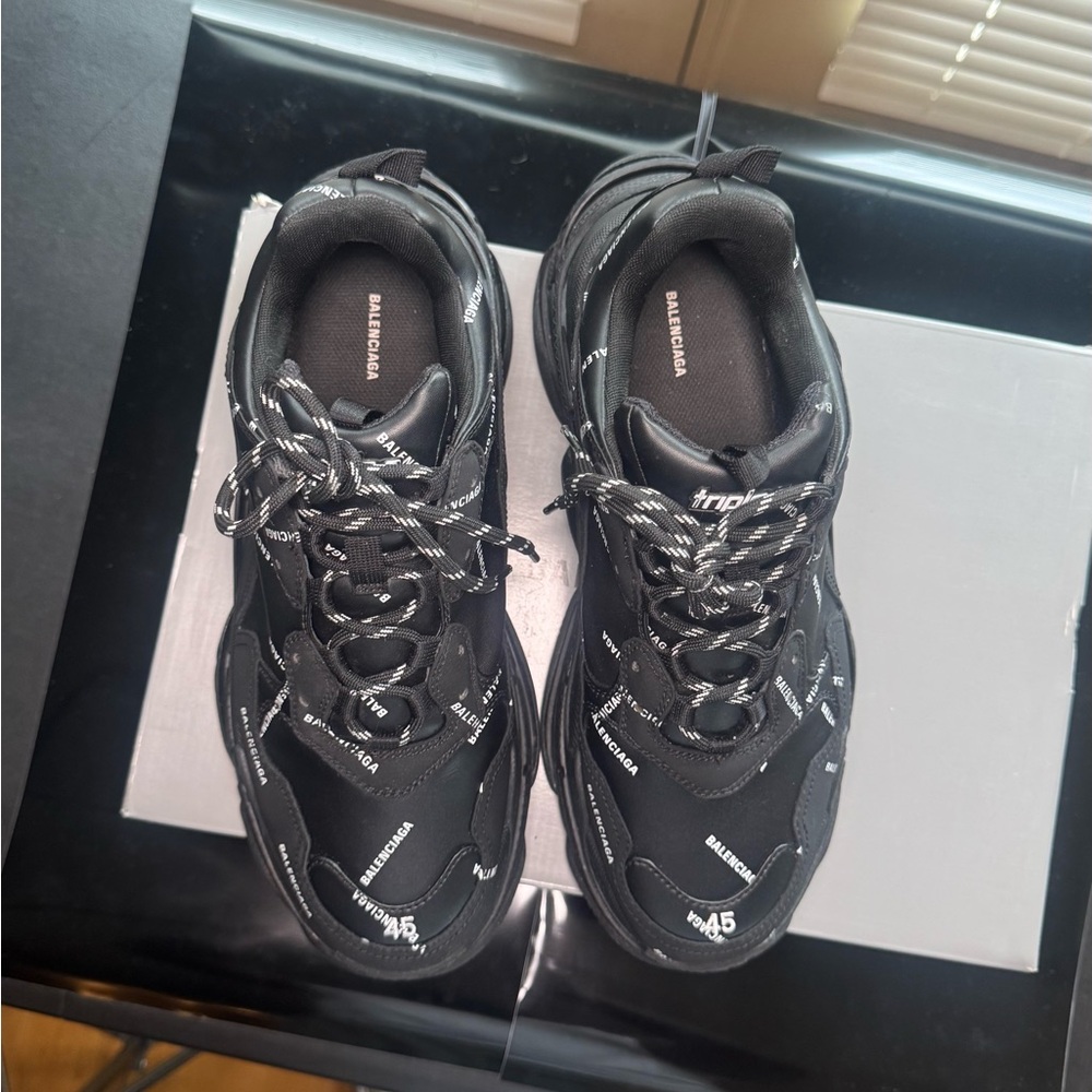 Balenciaga Triple S All Over Logo – Black – EU 45 / US 12 - Picture 6 of 9